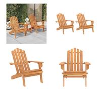 vidaXL Chaises de jardin Adirondack 2 pcs. Bois massif Acacia - Chaise de jardin - Chaise de jardin en bois - Chaise de jardin en bois massif