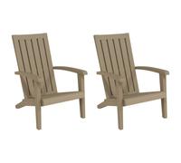 vidaXL Chaises de jardin Adirondack – Polypropylène Marron clair – Lot de 2