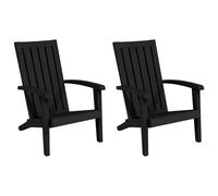 vidaXL Chaises de jardin Adirondack Lot de 2 noir en polypropylène H. 93 cm
