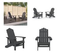 vidaXL Chaises de jardin Adirondack 2 pièces HDPE anthracite - Chaise de jardin - Chaises de jardin - Chaise d'extérieur - Fauteuil de jardin