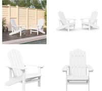 vidaXL Chaises de jardin Adirondack 2 pièces HDPE blanc - Chaise de jardin - Chaises de jardin - Chaise d'extérieur - Fauteuil de jardin