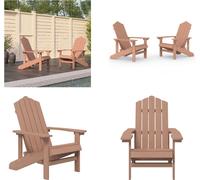 vidaXL Chaises de jardin Adirondack 2 pièces HDPE marron - Chaise de jardin - Chaises de jardin - Chaise d'extérieur - Fauteuil de jardin