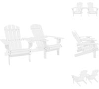 vidaXL Chaises de jardin adirondack avec table de thé en bois massif de sapin blanc - Chaises de jardin
