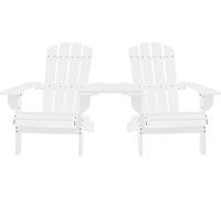 vidaXL Chaises de jardin Adirondack avec table en bois massif de sapin blanc