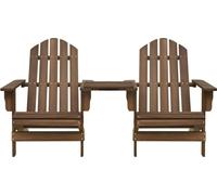 vidaXL Chaises de jardin Adirondack avec table en bois massif de sapin brun