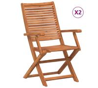 vidaXL Chaises de jardin avec accoudoirs 2 pcs. Pliable Bois massif Acacia