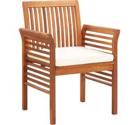 vidaXL Chaises de jardin Acacia massif avec coussin – Lot de 2