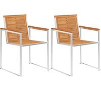 vidaXL Chaises de jardin avec coussins 2 pcs. Bois massif acacia et acier