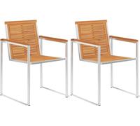 vidaXL Chaises de jardin avec coussins 2 pcs. Bois massif acacia et acier