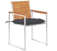vidaXL Chaises de jardin avec coussins 2 pcs. Bois massif acacia et acier