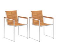vidaXL Chaises de jardin avec coussins 2 pcs. Bois massif acacia et acier