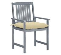 vidaXL Chaises de jardin avec coussins 2 pcs. Gris Bois massif Acacia