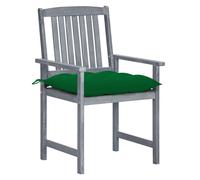 vidaXL Chaises de jardin avec coussins 2 pcs. Gris Bois massif Acacia