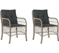 vidaXL Chaises de jardin lot de 2 avec coussins Gris clair Poly rotin