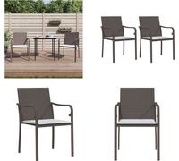 vidaXL Chaises de jardin avec coussins 2 pcs. Marron 56x59x84 cm Poly Rattan - Chaise de jardin - Chaise de terrasse - Chaise d'extérieur