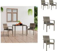 vidaXL Chaises de jardin avec coussins 2 pcs. Poly Rotin Gris - Chaises de jardin