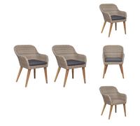 vidaXL Chaises de jardin avec coussins 2 pcs. Poly Rotin Marron - Chaises de jardin