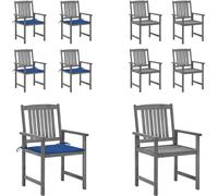 vidaXL Chaises de jardin avec coussins 4 pcs. Grau Massivholz Akazie - Chaise de jardin - Chaise Avec Coussin - Chaise de jardin en bois