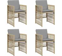 vidaXL Chaises de jardin avec coussins 4 pcs. Mélange de beige Poly Rattan