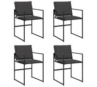 vidaXL Chaises de jardin avec coussins 4 pcs. noir acier et textilène