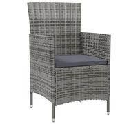 vidaXL Chaises de jardin avec coussins 4 pcs. Poly rotin gris
