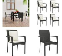vidaXL Chaises de jardin avec coussins 4 pcs. Poly Rotin Noir - Chaise de jardin - Meubles de jardin - Outdoor Möbel