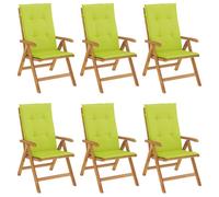 vidaXL Chaises de jardin avec coussins 6 pcs. Bois massif teck