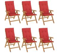 vidaXL Chaises de jardin avec coussins 6 pcs. Bois massif teck