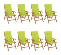 vidaXL Chaises de jardin avec coussins 8 pcs. Bois massif teck