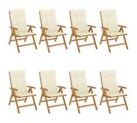 vidaXL Chaises de jardin avec coussins 8 pcs. Bois massif teck