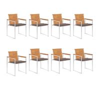 vidaXL Chaises de jardin avec coussins - Acacia