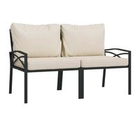 vidaXL Chaises de jardin avec coussins couleur sable 2 pcs. 62x75x79 cm acier