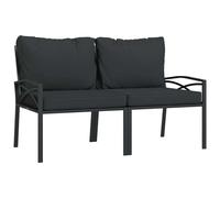 vidaXL Chaises de jardin avec coussins gris 2 pcs. 62x75x79 cm acier