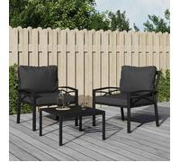 vidaXL Chaises de jardin avec coussins gris 2 pcs 68x76x79 cm acier 362715