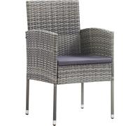 vidaXL Chaises de jardin 2 pcs en résine tressée avec coussins gris foncé