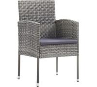 vidaXL Chaises de jardin 4 pcs en résine tressée gris avec coussins gris foncé