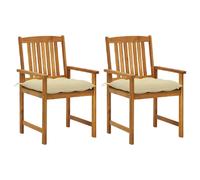 vidaXL Chaises de jardin avec coussins 2 pcs. Bois massif acacia