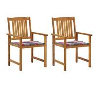 vidaXL Chaises de jardin avec coussins 2 pcs. Bois massif acacia