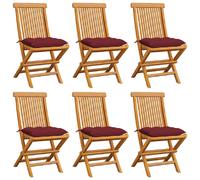 vidaXL Chaises de Jardin avec Coussins Rouge
