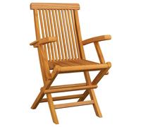 vidaXL Chaises de jardin avec coussins rouges 3 pcs. Bois massif teck