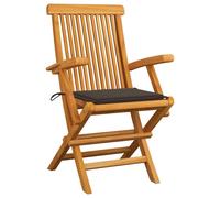 vidaXL – Chaises de jardin – Bois massif teck – avec coussins taupe – Lot de 4