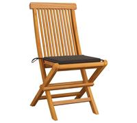 vidaXL Chaises de jardin avec coussins Taupe 8 pcs. Bois massif teck