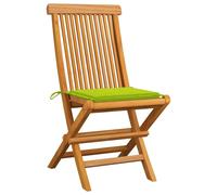 vidaXL Chaises de jardin avec coussins vert clair 6 pcs. Bois massif teck