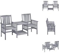 vidaXL Chaises de jardin avec table de thé 159x61x92 cm Bois massif Acacia - Ensembles de meubles de jardin