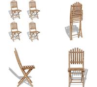 vidaXL Chaises de jardin bambou 4 pcs - Chaise de jardin - Chaise d'extérieur - Chaise de balcon