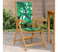 vidaXL Chaises de jardin - Bois d'acacia - Motif feuille