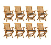VidaXL Chaises de jardin - Bois teck massif
