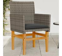 vidaXL Chaises de jardin coussins lot de 2 - Gris