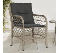 vidaXL Chaises de jardin avec coussins 2 pcs. Gris clair Poly rotin
