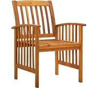 vidaXL Chaises de jardin de salle à manger 4 pièces avec coussins en bois massif d'acacia